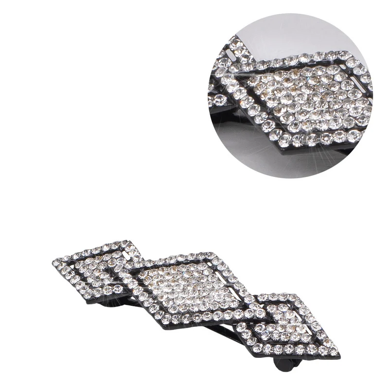 Barrette à cheveux Matic avec losanges en strass Blancs