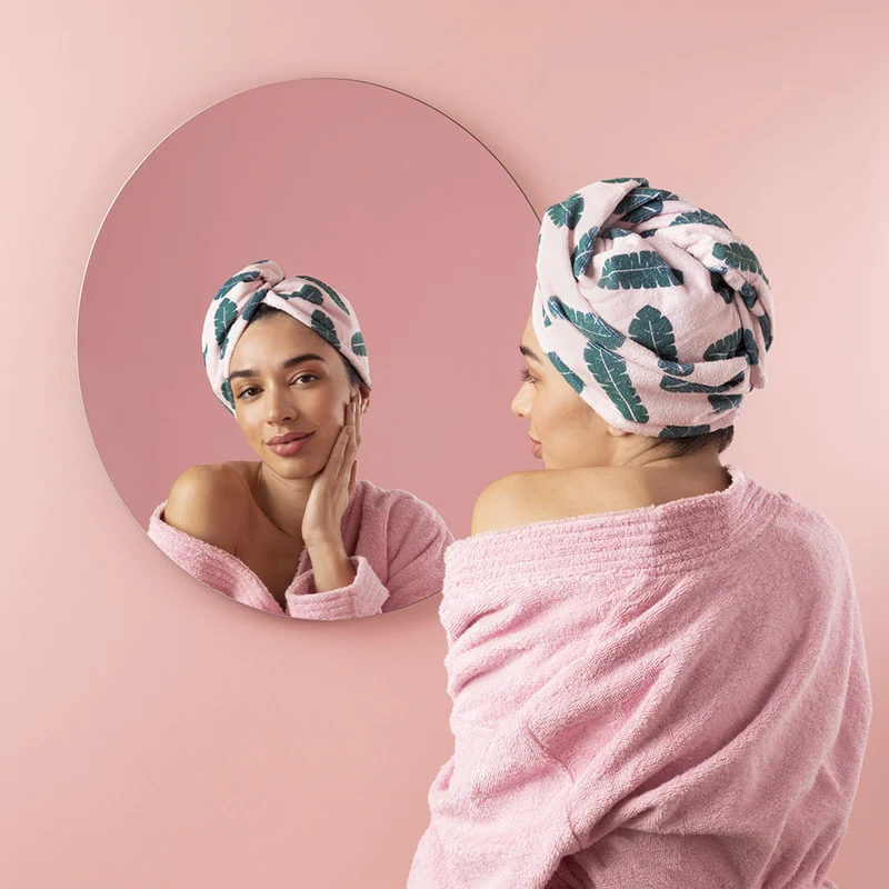 Coco & Eve Microfibre Towel Wrap Leaf Print - serviette en microfibre