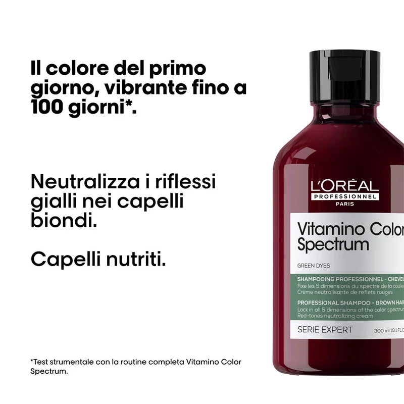 L'Oréal Professionnel Paris Vitamino Color Spectrum Shampoo Vert 300ml - shampooing tonifiant anti-rouge