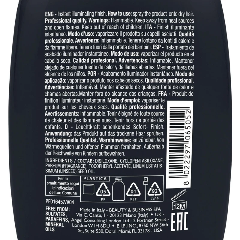 Alfaparf Milano Semi Di Lino Sublime Cristalli Spray 125ml - spray illuminateur