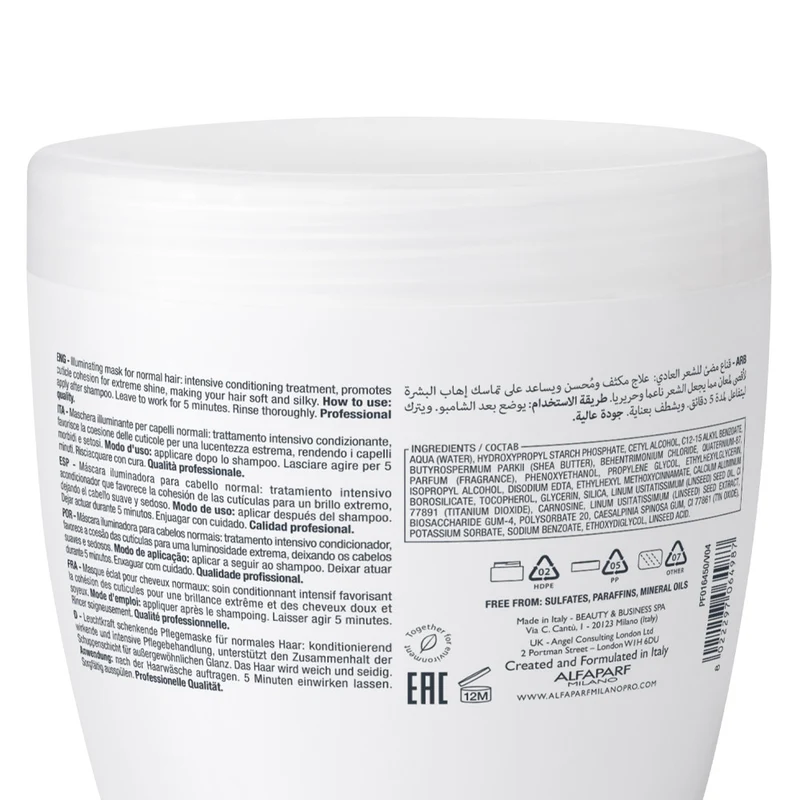 Alfaparf Milano Semi Di Lino Diamond Illuminating Mask 500ml - masque brillance