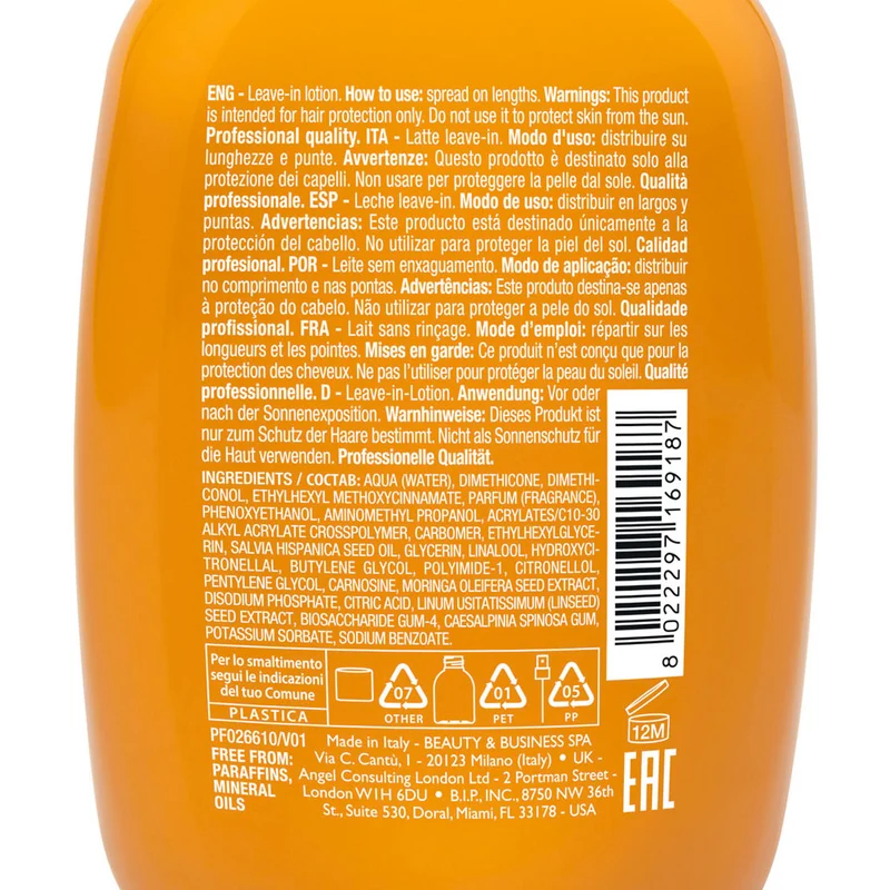 Alfaparf Milano Semi di Lino Sunshine Hair Protective Milk 125ml - lait protecteur solaire sans rinçage