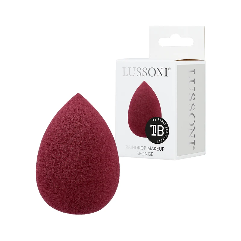Lussoni Make Up Burgundy Raindrop Sponge - éponge de maquillage en forme de goutte