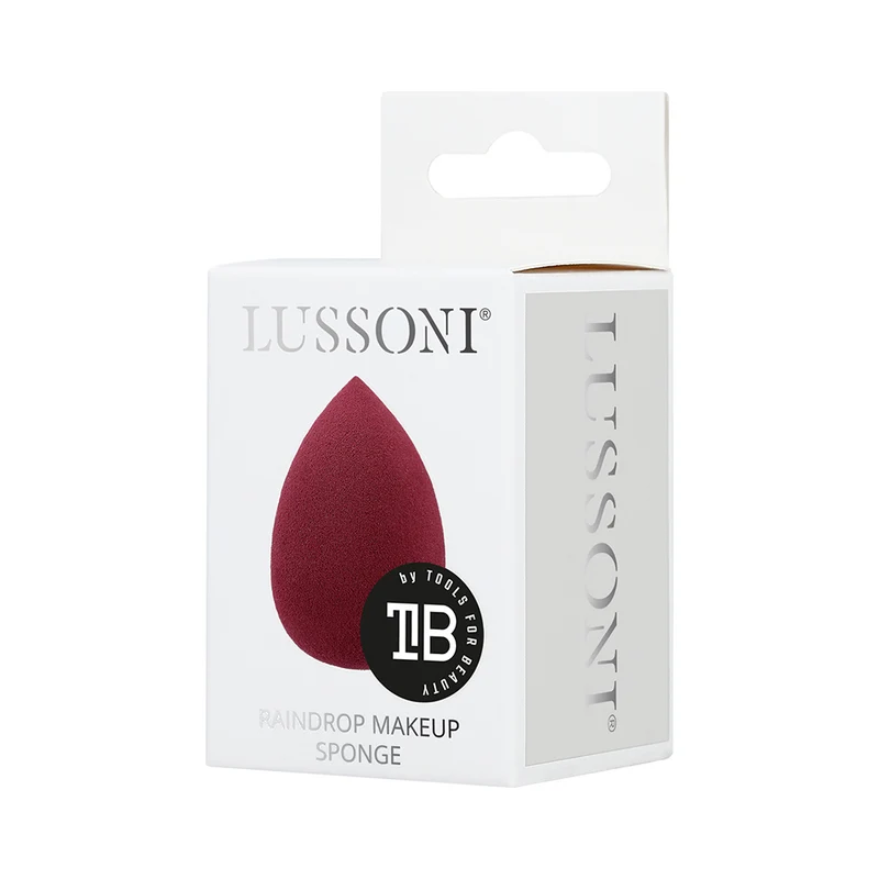 Lussoni Make Up Burgundy Raindrop Sponge - éponge de maquillage en forme de goutte
