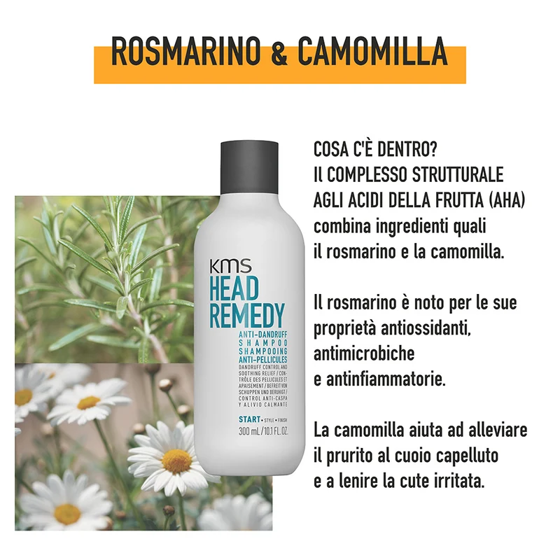 KMS Head Remedy Anti-Dandruff Shampoo 300ml - Shampooing Anti Pelliculaire Soulage Les Démangeaisons