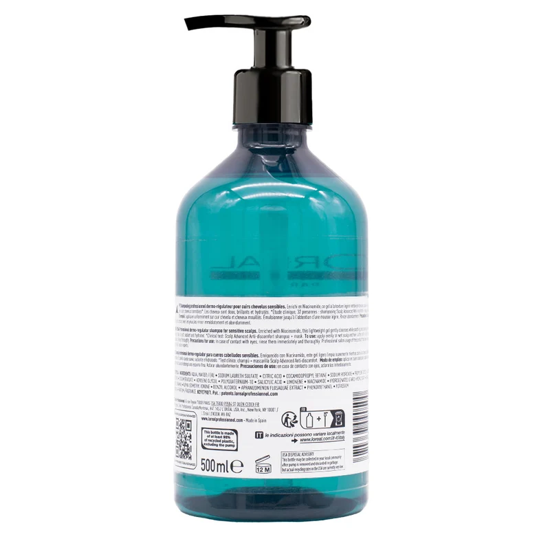 L'Oreal Professionnel Paris Scalp Advanced Anti-Discomfort Shampoo 500ml - shampooing apaisant