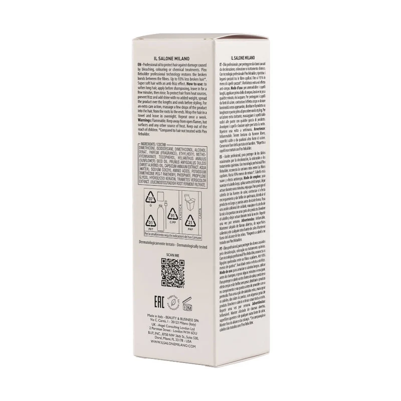 Alfaparf Milano Il Salone Plex Rebuilder Oil 100ml - huile restructurante cheveux abîmés