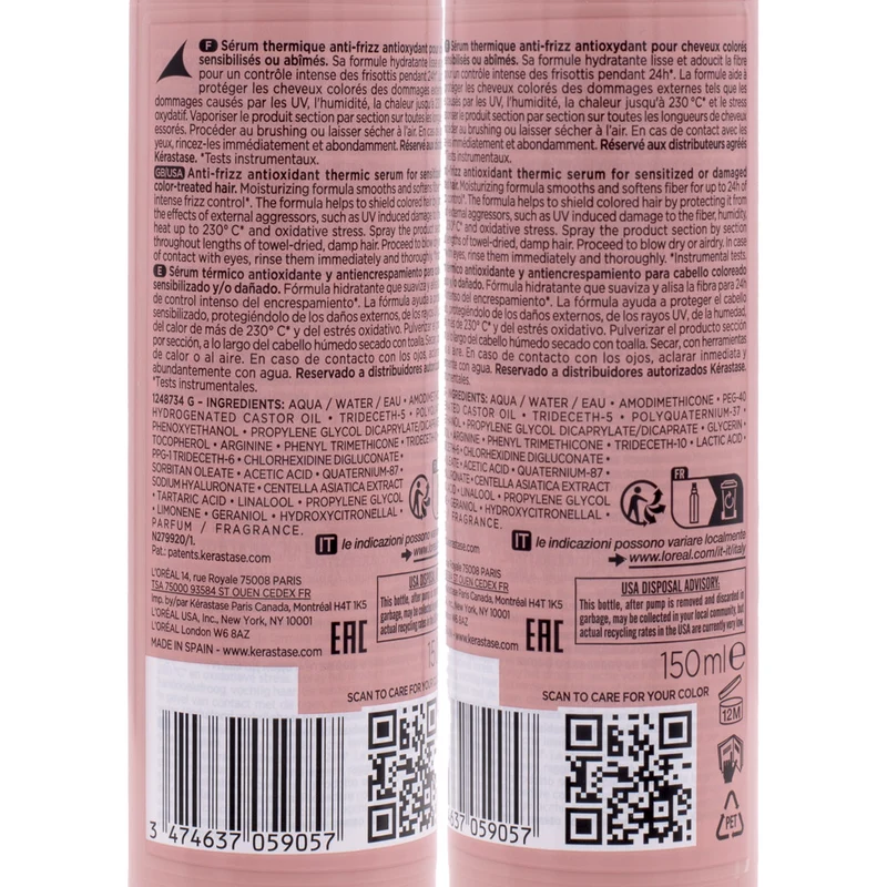 Kerastase Chroma Absolu Sérum Thermique Leave in 150ml - protecteur thermique anti-frisottis antioxydant