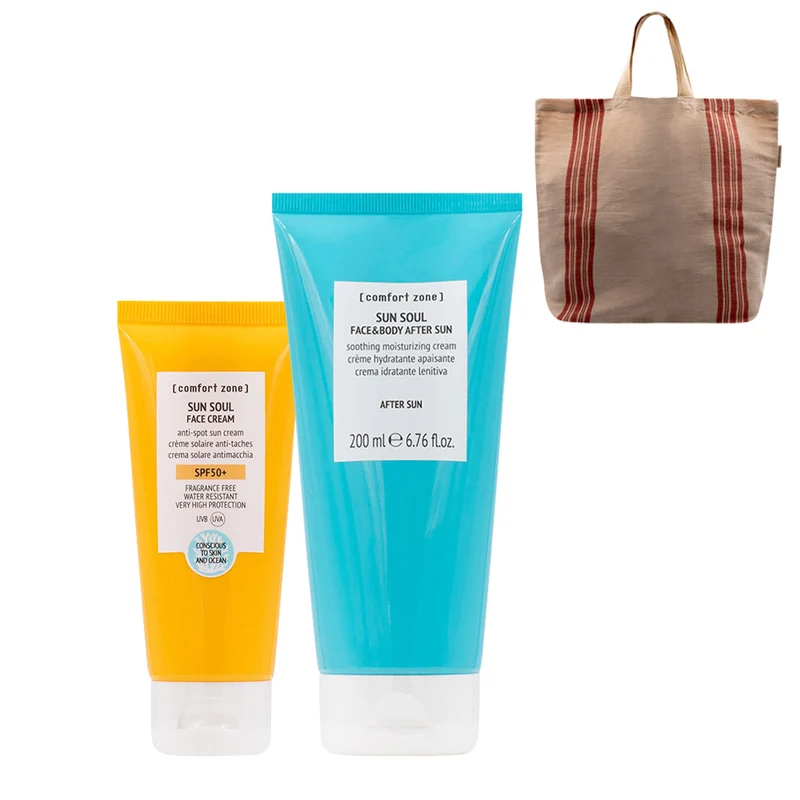 Comfort Zone Sun Soul Face Cream SPF 50+ 60ml Face & Body After Sun 200ml+ Summer Bag OMAGGIO