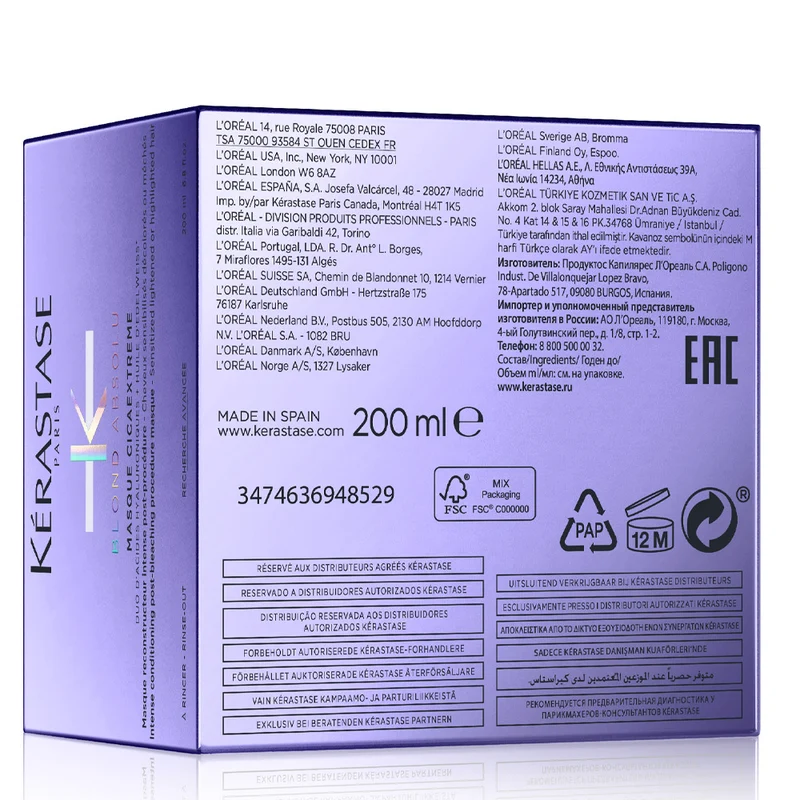 Kerastase Blond Absolu Masque Cicaextreme 200ml - masque restructurant pour cheveux décolorés