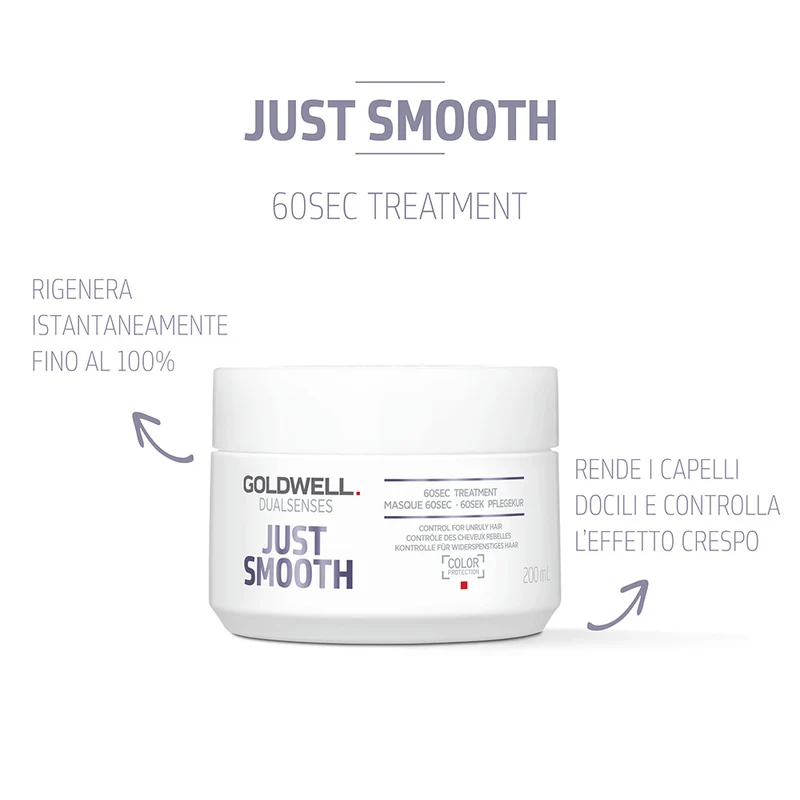 Goldwell Dualsenses Just Smooth 60Sec Treatment 200ml- traitement pour cheveux indisciplinés et crépus