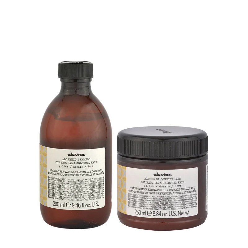 Davines Alchemic Blonde Hair Golden Shampoo 280ml Conditioner Doré 250ml