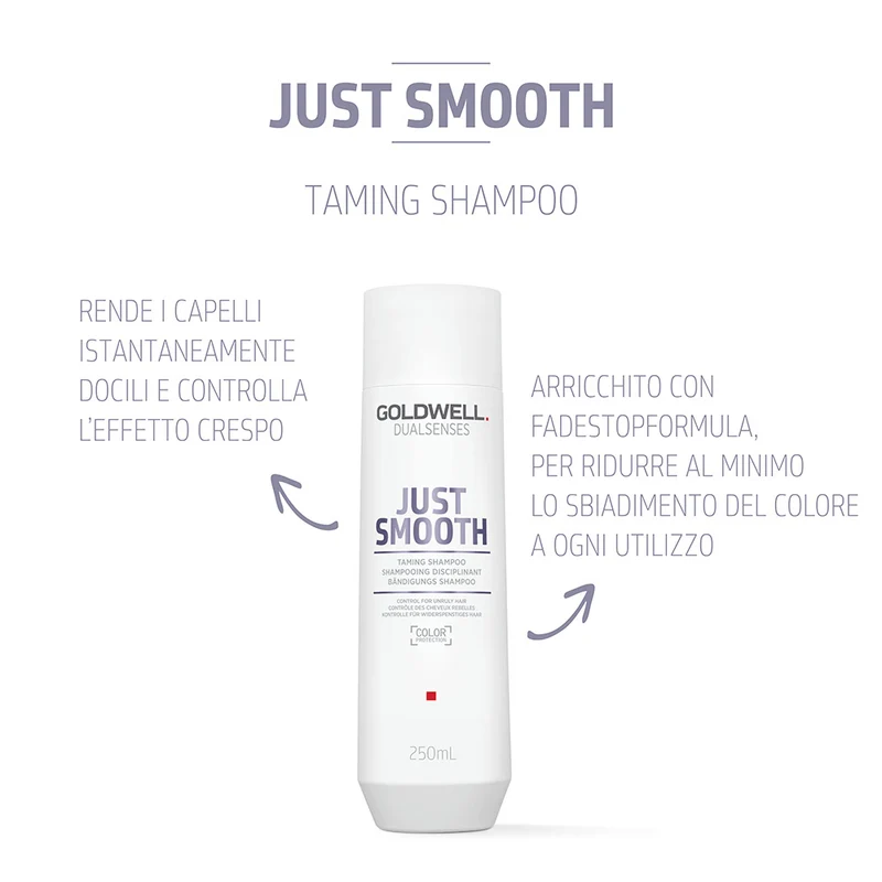 Goldwell Dualsenses Just Smooth Taming Shampoo 250ml - shampooing disciplinant pour cheveux indisciplinés et crépus