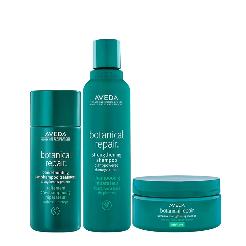 Aveda Botanical Repair Bond-Building Pre-Shampoo 150ml Shampoo 200ml Masque Rich 200ml