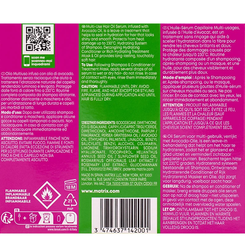 Matrix Food For Soft Oil 50ml - huile hydratante multi-usage