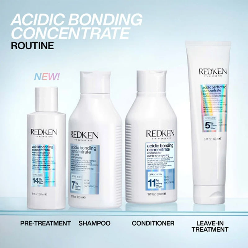 Redken Acidic Bonding Concentrate Shampoo 300ml Leave-in Treatment 150ml