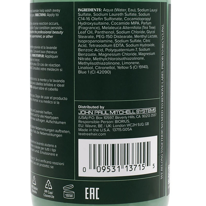 Paul Mitchell Tea Tree Special The Original Tingle Shampoo 300ml - shampooing revigorant