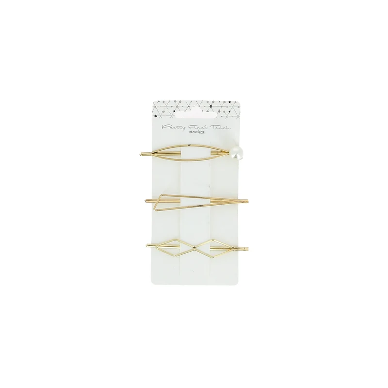 Barrettes Mixtes Dorées x3
