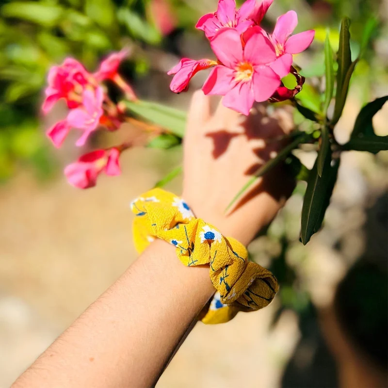 Chouchou Tissu Motif Floral