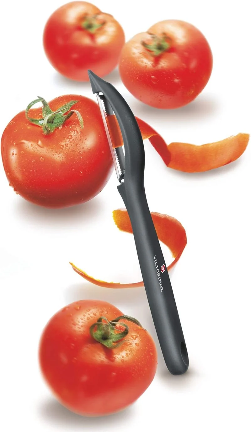 Sbucciatore UNIVERSALE seghettato, doppio taglio, impugnatura ergonomica / Nero
