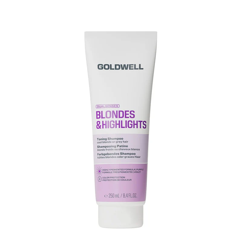 Goldwell Dualsenses Blonde & Highlights Toning Shampoo Purple 250ml - shampoo tonifiant cheveux blonds