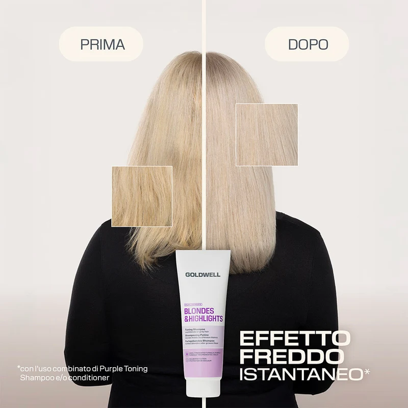 Goldwell Dualsenses Blonde & Highlights Toning Shampoo Purple 250ml - shampoo tonifiant cheveux blonds