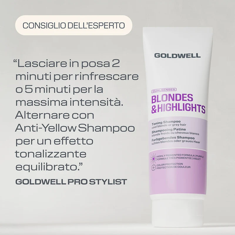 Goldwell Dualsenses Blonde & Highlights Toning Shampoo Purple 250ml - shampoo tonifiant cheveux blonds