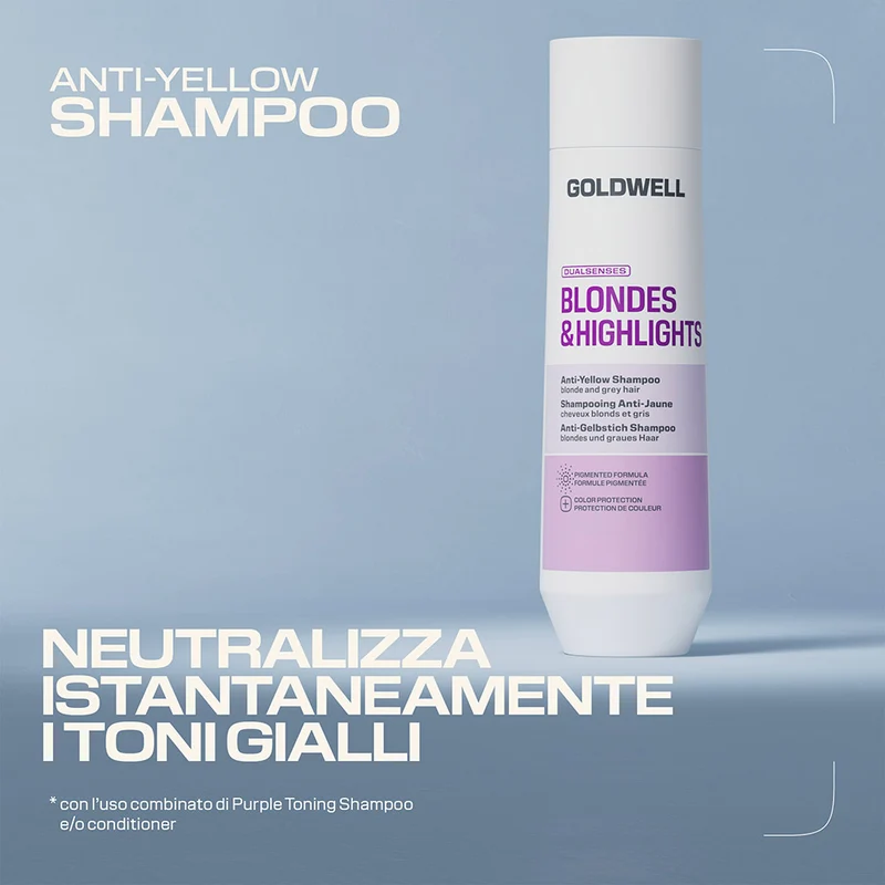 Goldwell Dualsenses Blonde & Highlights Anti-Yellow Shampoo 250ml - shampoo cheveux blonds