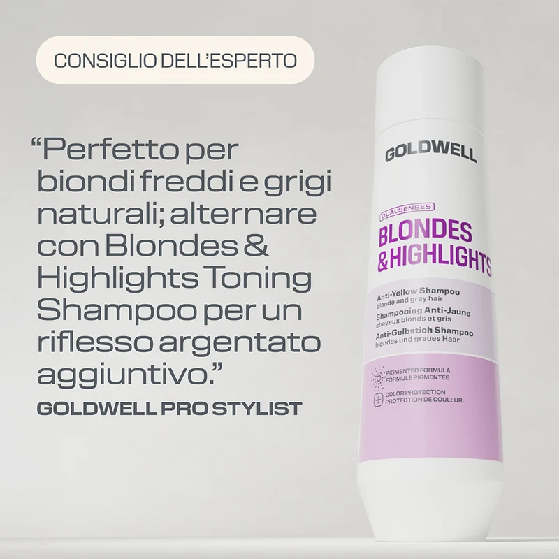 Goldwell Dualsenses Blonde & Highlights Anti-Yellow Shampoo 250ml - shampoo cheveux blonds