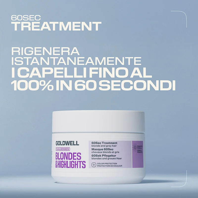 Goldwell Dualsenses Blonde & Highlights Anti-Yellow 60Sec Treatment 200ml - masque cheveux blonds