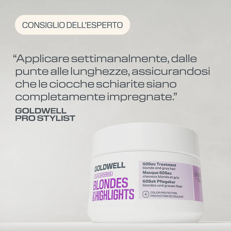 Goldwell Dualsenses Blonde & Highlights Anti-Yellow 60Sec Treatment 200ml - masque cheveux blonds