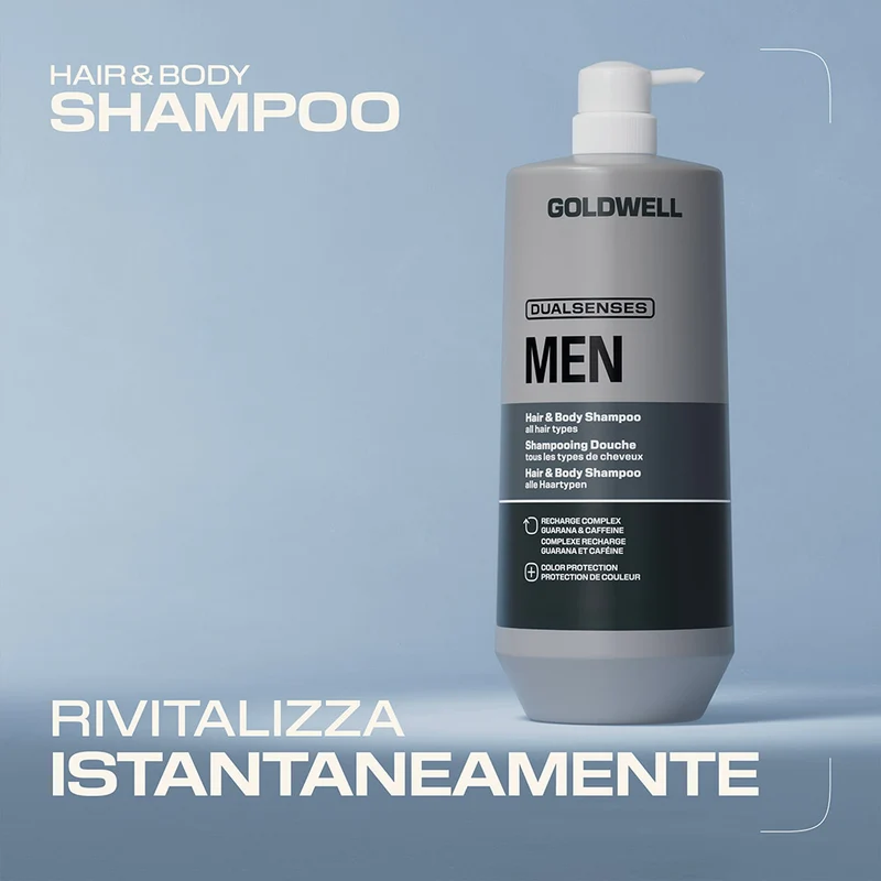 Goldwell Dualsenses Men Hair & Body Shampoo 1000ml - shampoing douche pour tous types de cheveux