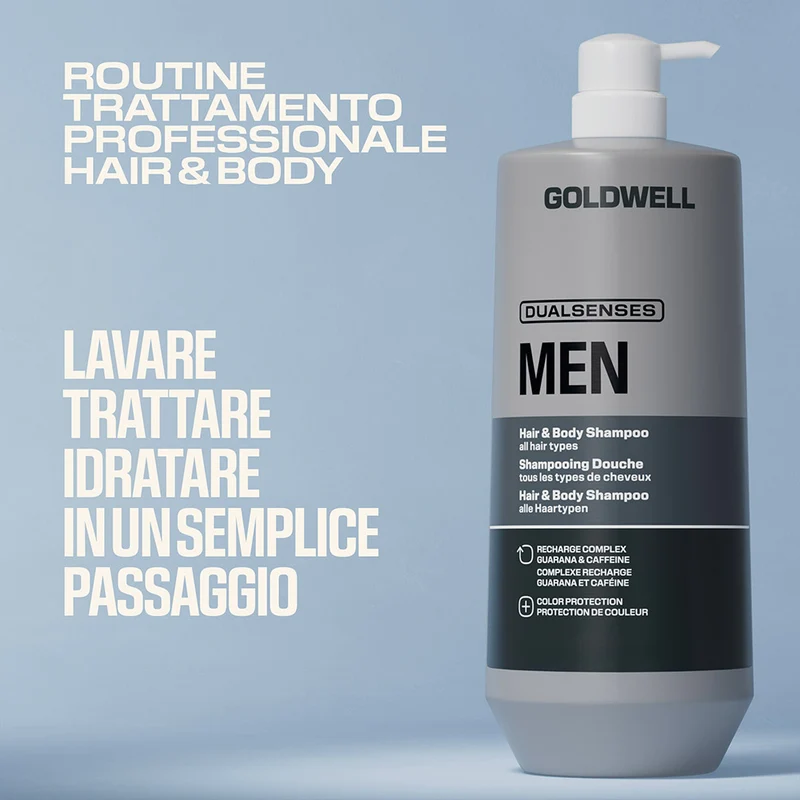 Goldwell Dualsenses Men Hair & Body Shampoo 1000ml - shampoing douche pour tous types de cheveux
