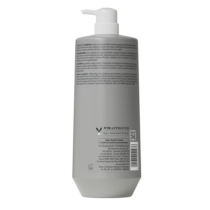 Goldwell Dualsenses Men Hair & Body Shampoo 1000ml - shampoing douche pour tous types de cheveux