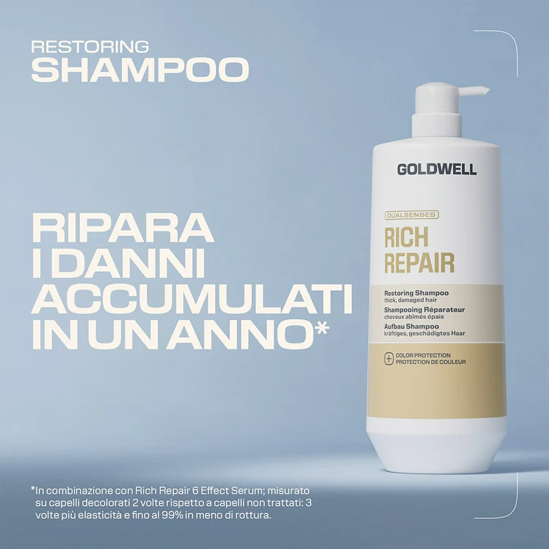 Goldwell Dualsenses Rich Repair Restoring Shampoo 1000ml - shampoo cheveux abîmés