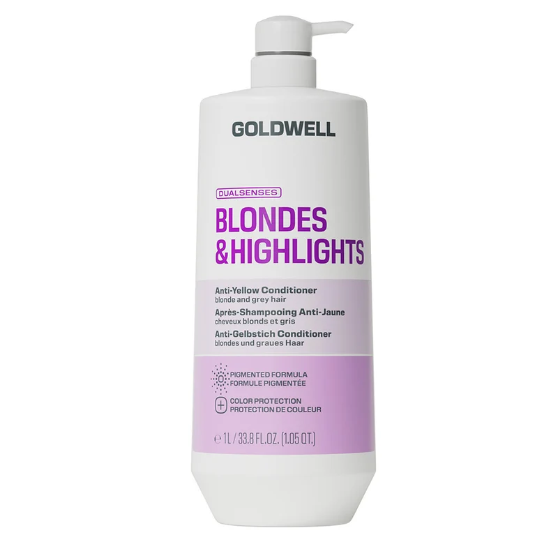 Goldwell Dualsenses Blonde & Highlights Anti-yellow Condtioner 1000ml - après-shampoing pour cheveux blonds