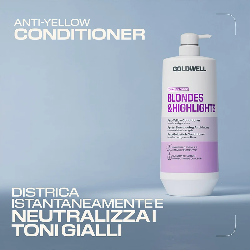 Goldwell Dualsenses Blonde & Highlights Anti-yellow Condtioner 1000ml - après-shampoing pour cheveux blonds