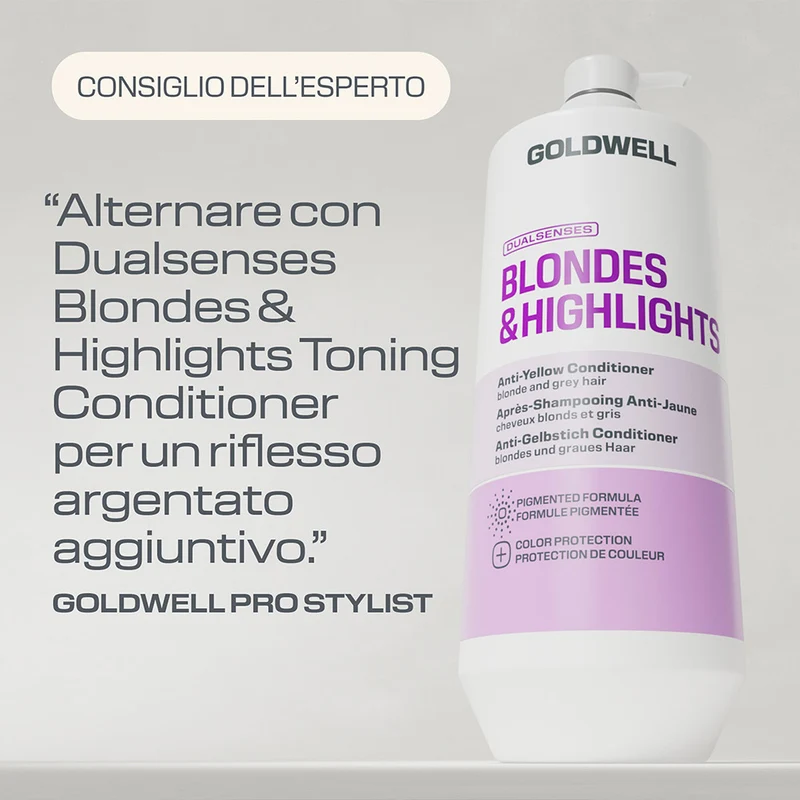 Goldwell Dualsenses Blonde & Highlights Anti-yellow Condtioner 1000ml - après-shampoing pour cheveux blonds
