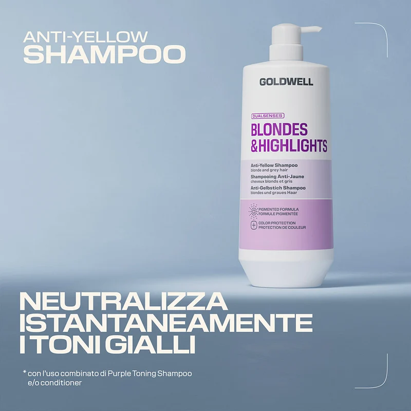Goldwell Dualsenses Blonde & Highlights Anti-Yellow Shampoo 1000ml - shampoo cheveux blonds