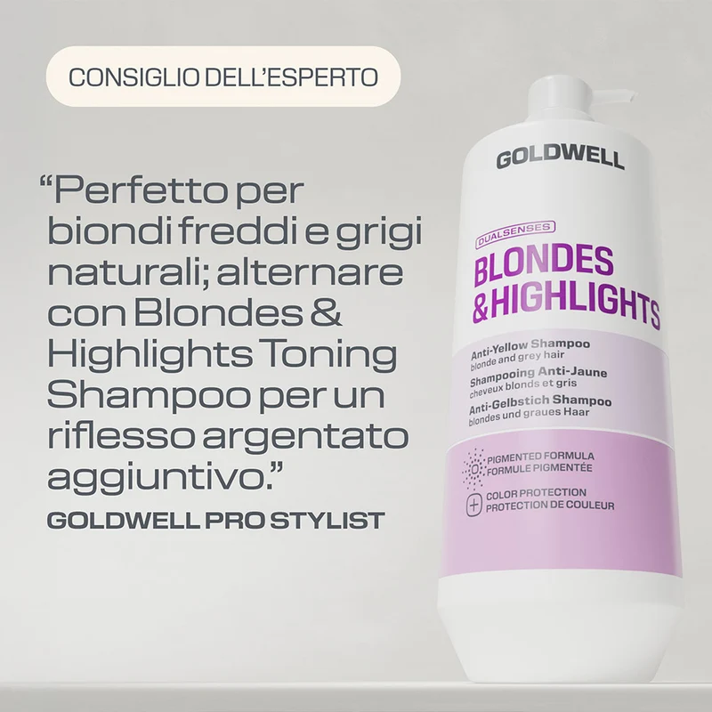 Goldwell Dualsenses Blonde & Highlights Anti-Yellow Shampoo 1000ml - shampoo cheveux blonds