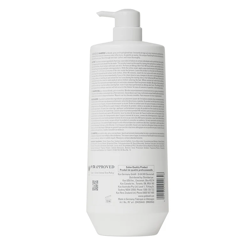 Goldwell Dualsenses Blonde & Highlights Anti-Yellow Shampoo 1000ml - shampoo cheveux blonds