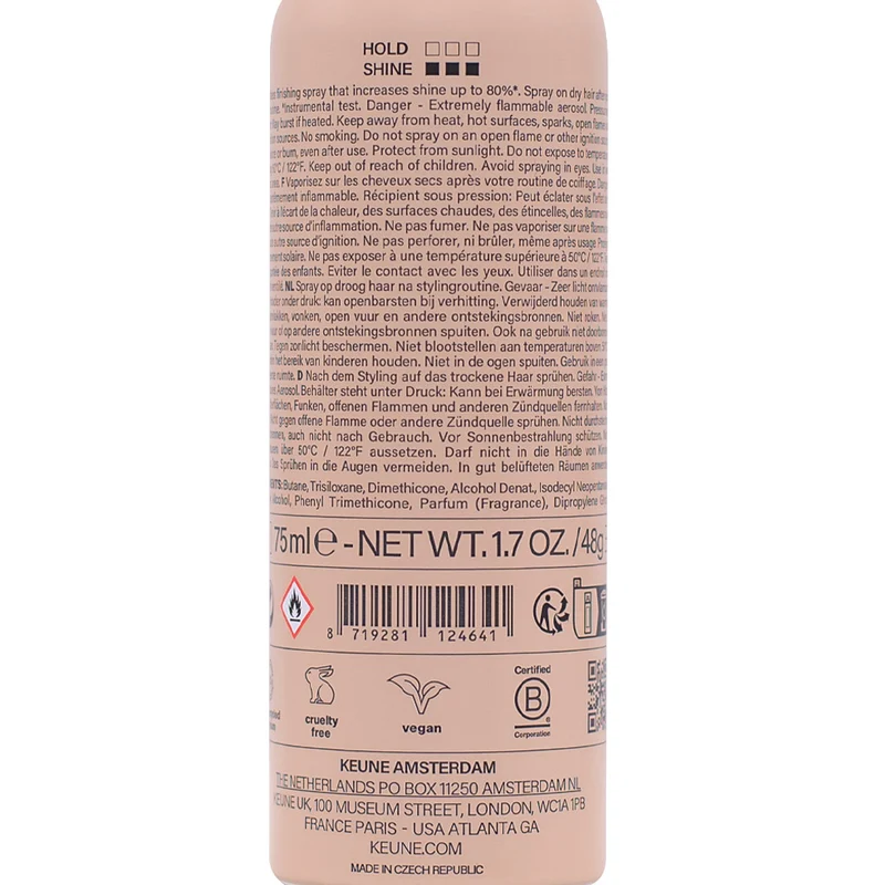 Keune Style Shine Therapy Luminosity Finishing Spray 75ml - spray brillance