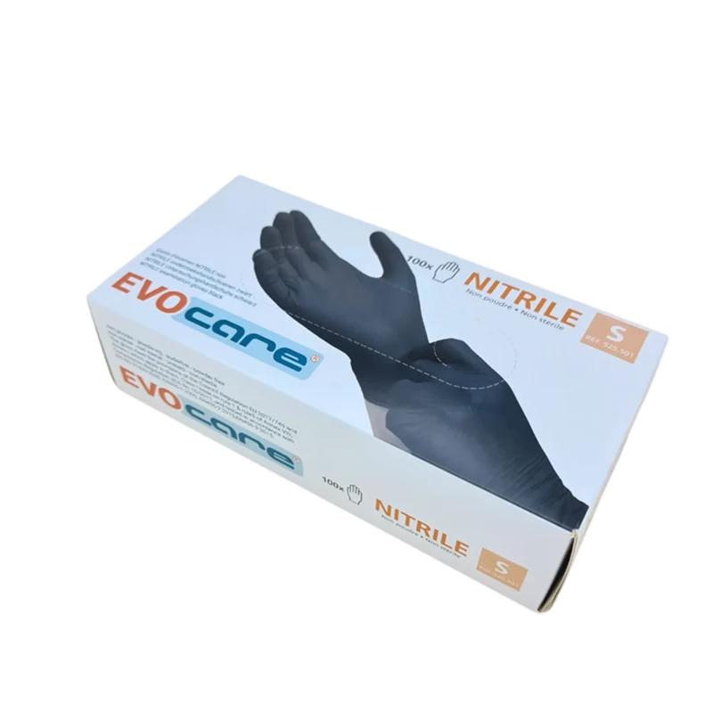 Gants Nitrile Noir taille S non poudré x 100p