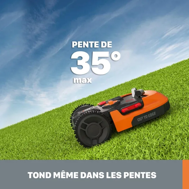 Robot tondeuse connecté WORX PLUS Wr165e, 500 m²