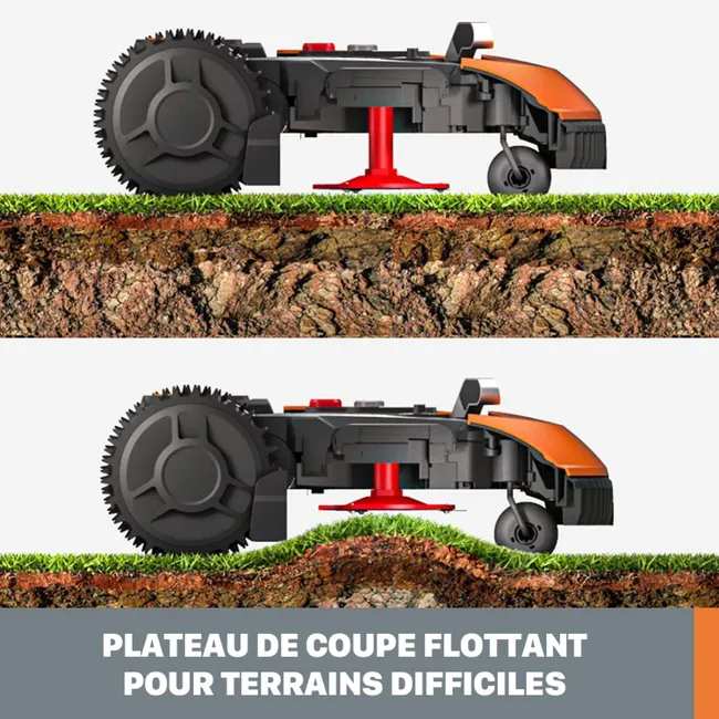 Robot tondeuse connecté WORX PLUS Wr165e, 500 m²