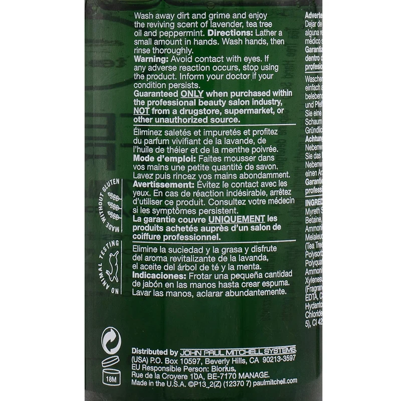 Paul Mitchell Tea Tree Special Hand Soap 300ml - savon pour les mains