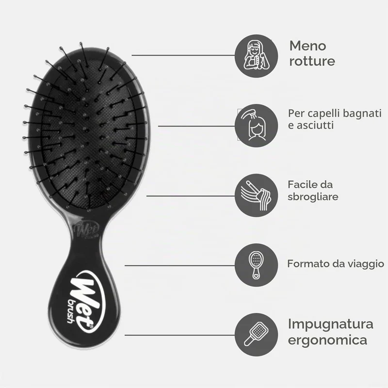 WetBrush Pro Mini Detangler Black - mini brosse démêlante