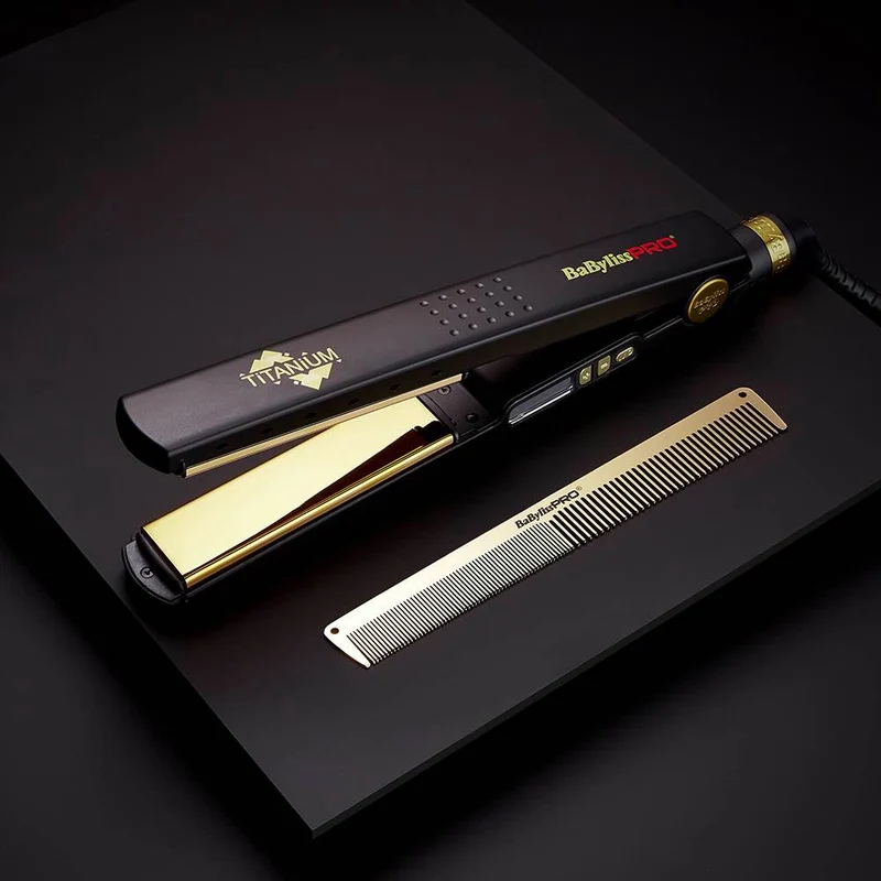 Babyliss Pro Piastra Black Titanium Ionic BAB3091BKTE - lisseur avec plaques en titanium