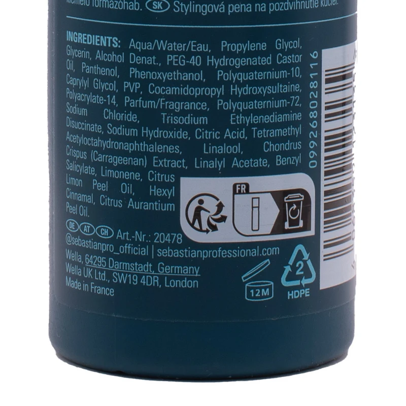 Sebastian Professional Twisted Curl Lifter Styling Foam 200ml - mousse légère boucles