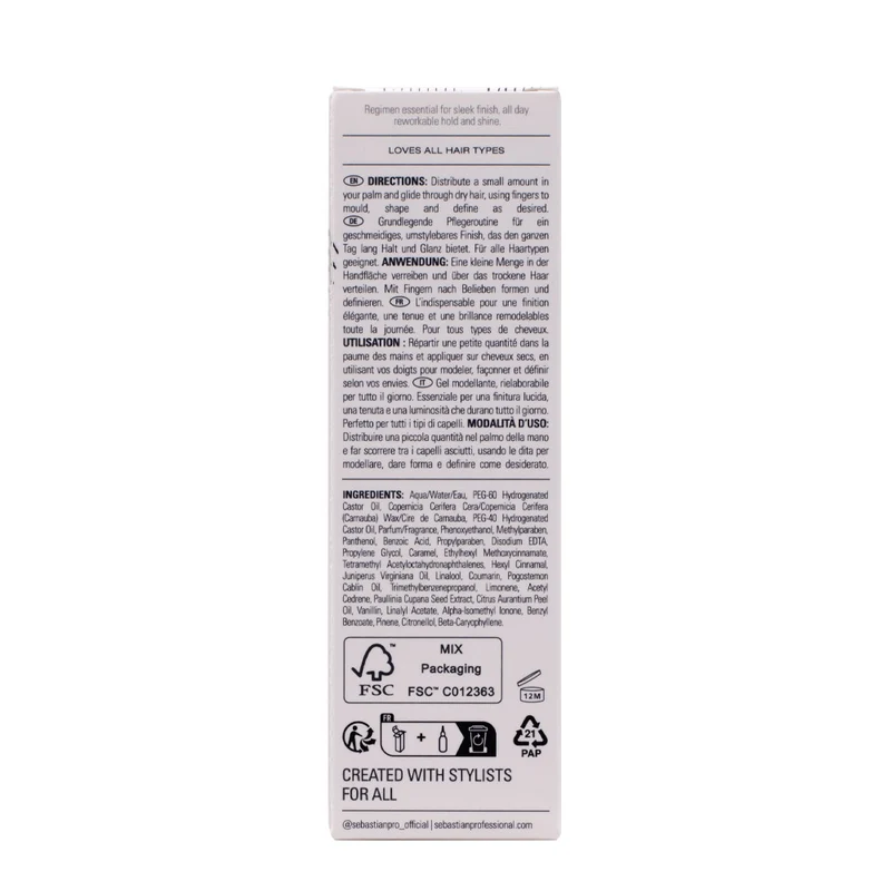 Sebastian Professional Hero Reworkable All-Day Styling Gel 75ml - gel tenue légère